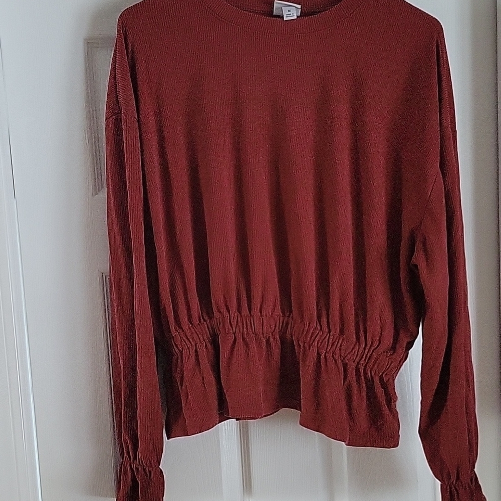 Rust Red Long Sleeve Top